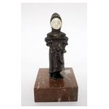 1176	MINIATURE BRONZE ON MARBLE BASE OF CHILD HOLDING A DOLL, 4 1/4 IN HIGH