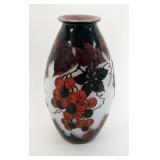 1184	LOETZ CAMEO GLASS VASE WITH GRAPES, LEAVES AND TENDRILS, POLISHED PONTIL, 7 IN HIGH