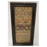 1195	1740 FRAMED SAMPLER, 9 3/4 IN X 19 1/2 IN INCLUDING FRAME. 