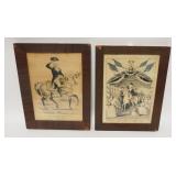 1208	2 N. CURRIER PRINTS, GEORGE WASHINGTON. 12 1/2 IN X 16 1/2 IN INCLUDING FRAMES