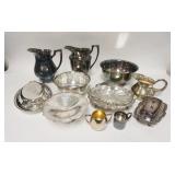 1225	SILVER PLATE LOT, LARGEST PITCHER IS 10 IN HIGH, LARGEST BOWL IS 10 1/4 IN DIAMETER