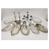 1228	SILVER PLATE LOT W/CANDLE HOLDERS