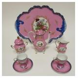1257	IMPERIAL PEINTE A LA CHINA HAND PAINTED DEMITASSE SET. INCLUDING SERVING TRAY, TEA POT, CREAMER