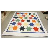 1260	CONTEMPORARY STAR QUILT IMPORTED BY WILLIAMS SONSOMA, 98 IN X 84 IN CHAMBERS SAN FRANCISCO