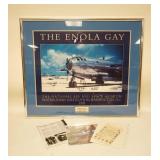 1272	ENOLA GAY POSTER SIGNED BY PARTICIPANTS HAS PAPERWORK & INFO, FRAMMED & DOUBLE MATTED. 35 IN X 