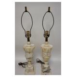1277	PAIR OF MARBLE TABLE LAMPS 27 IN H 