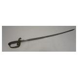 1279	SWORD W/ ENGRAVED BLADE & BRASS HILT, 38 IN L 
