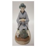 1284	LLADRO FIGURE ASIAN WOMEN TEA CEREMONY. 8 1/2 IN H 