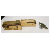 1309	2 TOYS-SCHOENHUT EVERY BOY AUTO BUILD & ANTIQUE TIN SPRING LOADED CANNON