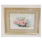 1321	SOFIA VON DREELE STILL LIFE WATERCOLOR, BOWL OF FLOWERS, 25 3/4 IN X 19 3/4 IN INCLUDING FRAME