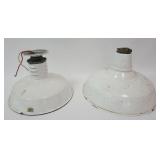 1009	2 ENAMEL WHITE INDUSTRIAL LAMP SHADES, 12 IN X 14 IN DIAMETER