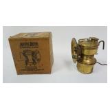 1018	ANTIQUE BRASS MINERS LAMP, *AUTO LIGHT*