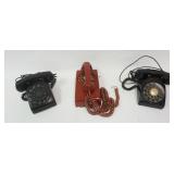 1037	LOT OF 3 VINTAGE ROTARY PHONES