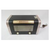 1108	ANTIQUE COIN OPERATED HOTEL RADIO, NO KEY, 15 1/4 IN X 7 1/2 IN X 9 IN HIGH