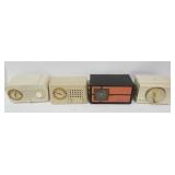 1114	LOT OF 4 CLOCK RADIOS, JEWEL, CROSLEY, CBS COLUMBIA & TELECOM