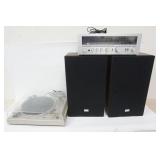 1166	SANSUI STEREO SYSTEM, SR-B200S TURNTABLE & R270 RECEIVER, SPEAKERS NEED NEW SURROUNDS