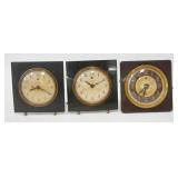 1203	3 GE CLOCKS, ONE LOTUS ALARM, 5 1/2 IN WIDE X 5 3/4 & 6 IN HIGH