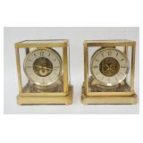 1204	2 MASTERCRAFTERS GLASS & METAL CLOCKS, 8 1/4 IN X 6 1/4 & 9 1/4 IN HIGH