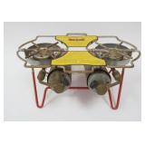 1208	BENZ-O-MATIC 2 BURNER PROPANE COOK STOVE, MODEL TX-800, 15 3/4 IN X 7 IN