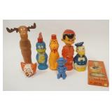 1229	FIGURAL PLASTIC BOTTLES, DISNEY, ETC, DONALD DUCK STRAWS