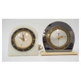 1259	2 TELECHRON CLOCKS, ONE HAS DAMAGE, TALLEST IS 7 1/4 IN X 7 1/2 IN