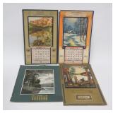 1280	4 ADVERTISING CALENDARS, SOMERVILLE NJ, 3 HAVE FULL PADS, 1911 HAS A RIP ON THE LOWER LEFT, SOM