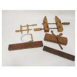 1297	ANTIQUE TOOL LOT, LEVELS, CLAMPS, PLANES, ETC