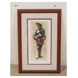 1306	PHILLIPE ALFIERI ARTIST PROOF OF A JESTER, 17 1/2 IN X 27 IN INCLUDING FRAME