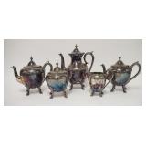 1004	ROGERS SMITH & CO 5 PIECE SILVER PLATED SET, TEA & COFFEE, TALLEST POT IS 11 1/2 IN