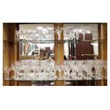 1021	47 PIECE ROYAL LEERDAM CUT CRYSTAL STEMWARE, 4 SIZES, *RUBATO* PATTERN, TALLEST IS 7 1/4 IN