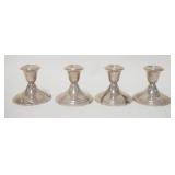 1028	2 PAIR GORHAM STERLING SILVER CANDLESTICKS, WEIGHTED, 3 IN HIGH