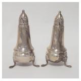 1029	PAIR OF STERLING SILVER SALT & PEPPER SHAKERS, GLASS LINED, 4 1/2 IN HIGH