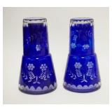 1040	2 COBALT BLUE CUT TO CLEAR TUMBLE UPS