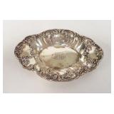 1054	BLACK STARR & FROST STERLING SILVER PIN TRAY, MONOGRAMMED, 5 3/8 IN X 3 5/8 IN, 1.26 TOZ