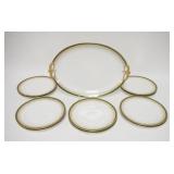 1069	J POUYAT LIMOGES 11 PIECE SET, 14 IN PLATTER & 10-7 1/2 IN PLATES