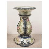 1079	LARGE PORCELAIN PEDESTAL W/HAND PAINTED ROSES, 23 1/2 IN HIGH X 14 IN TOP DIAMETER