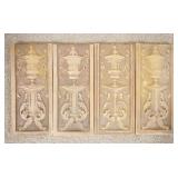 1083	4 SIGNED ATLANTIC TILES DEPICTING AN URN ON A PEDESTAL, 5 IN X 11 1/2 IN