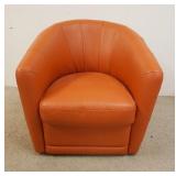 1088	LEATHER SWIVEL CLUB CHAIR, MODEL 030, 30 1/2 IN WIDE X 33 IN HIGH