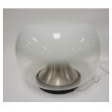 1094	UNUSUAL MODERN TABLE LAMP, HAS A WHITE TO CLEAR SHADE, 14 IN HIGH X APPROXIMATELY 17 IN DIAMETE