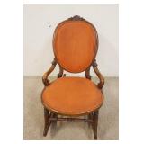 1112	ROSEWOOD VICTORIAN NURSERY ROCKER, MEDALLION BACK