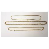 1170	3 MIRIAM HASKELL VINTAGE CHAIN NECKLACES, 2 APPROIXMATELY 23 IN AND 1 IS 29 IN LONG, ALL HAVE H
