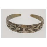 1178	DAVID ANDERSEN VIKING PERIOD STERLING CUFF BRACELET, NORWAY, 1.3 TOZ