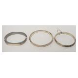 1180	3 STERLING SILVER BRACELETS, 1.61 TOZ