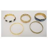 1184	5 COSTUME BRACELETS, KATE SPADE, MARCEL BOUCHER, MONET, 1 SIGNED BUT UNREADABLE AND ONE CUSTOM 