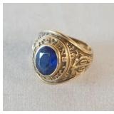 1190	10K STEVENS ACADEMY RIING WITH SAPHIRE STONE