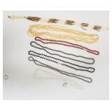 1191	6 BEADED NECKLACES INCLUDING SEED PEARL AND AMBER GLASS BEADS