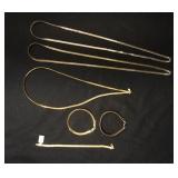 1195	STERLING SILVER HERRINGBONE JEWELRY, 3 BRACELETS AND 3 NECKLACES, SOME MARKED ITALY. 2.74 TOZ