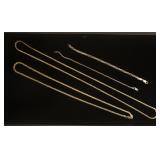 1196	STERLING SILVER ROPE CHAIN LOT, 2 NECKLACES, 2 BRACELETS. 2.34 TOZ