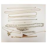 1198	JEWELRY LOT INCLUDING 10 NECKLACES AND 1 BRACELET