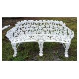 1210	UNUSUALLY WIDE ORNATE CAST IRON SETTEE, 57 IN WIDE X 28 IN HIGH